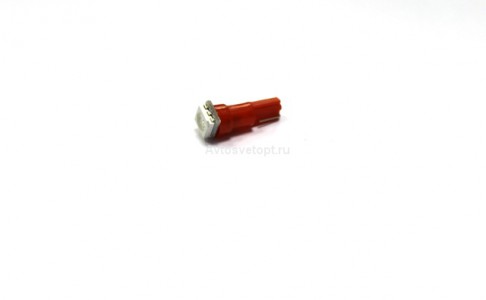 Лампа светодиодная Т5 (W2,0-4,6d) красная, 1 SMD 5050 диод (б/цокольная малая) 12v Лампа светодиодная Т5 (W2,0-4,6d) красная, 1 SMD 5050 диод (б/цокольная малая) 12v