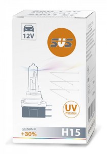 Автолампа H15 12V 15/55W (PGJ23T-1) Standard +30% SVS Автолампа H15 12V 15/55W (PGJ23T-1) Standard +30% SVS