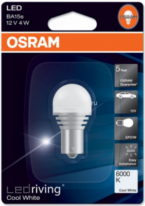 Светодиод 12V 4W P21W (BA15S)  6000K белый 7556CW-01B OSRAM