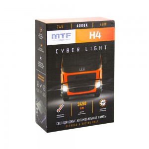 Светодиодные лампы MTF Light, серия CYBER LIGHT, H4, 24V, 45W, 3750lm, 6000K, кулер, комплект.