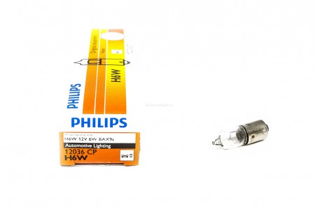 Автолампа 12V H6W 6W (BAX9S) 12036CP PHILIPS Автолампа 12V H6W 6W (BAX9S) 12036CP PHILIPS