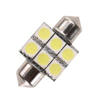 Светодиод 24V T11x31-S8.5 (6SMD,size 5050)  C5W WHITE (белый) 902579 TM NORD YADA