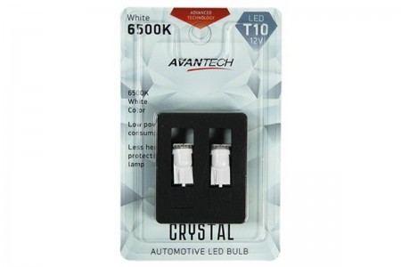 Светодиоды 12V LED T10 W5W 6500K (2 шт) Avantech