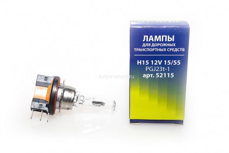 Автолампа H15 12V 15/55W (PGJ23t-1) 52115 "Маяк" Автолампа H15 12V 15/55W (PGJ23t-1) 52115 "Маяк"